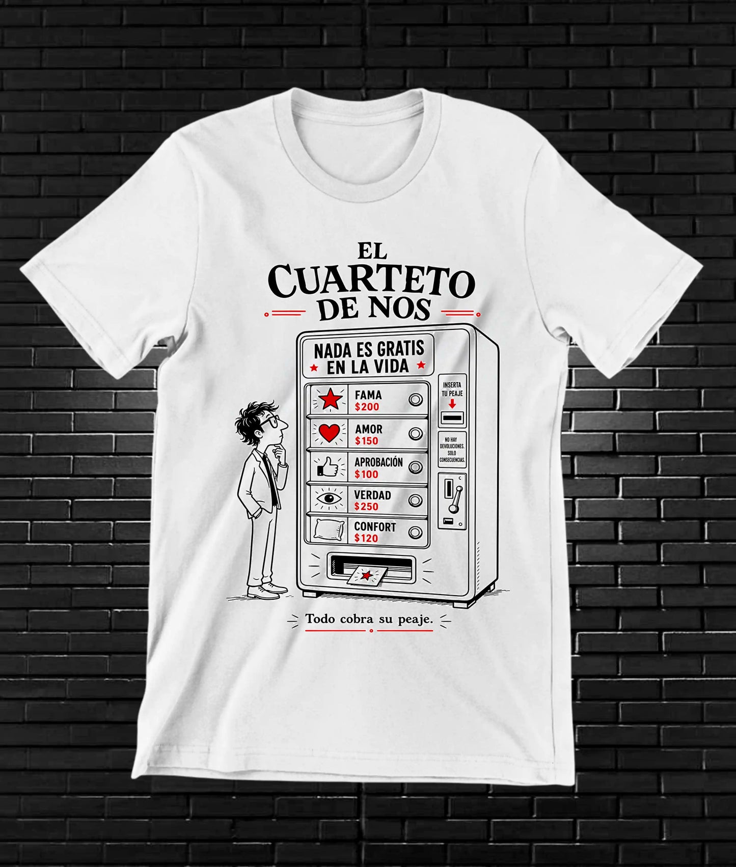 Camiseta El Cuarteto de Nos CAMINE diseño CAVOX color Blanco