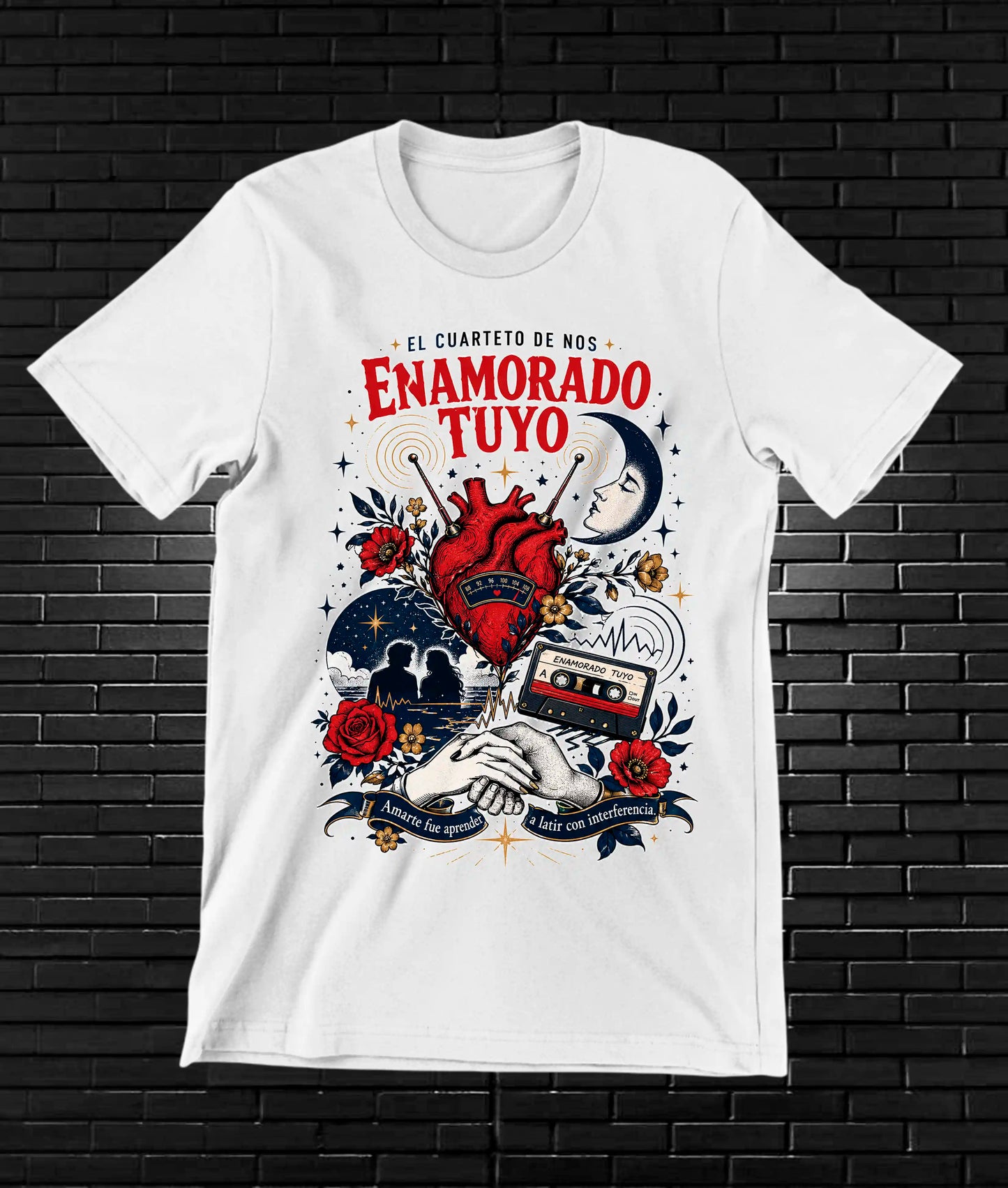 Camiseta El Cuarteto de Nos CAMINE diseño MERON color Blanco