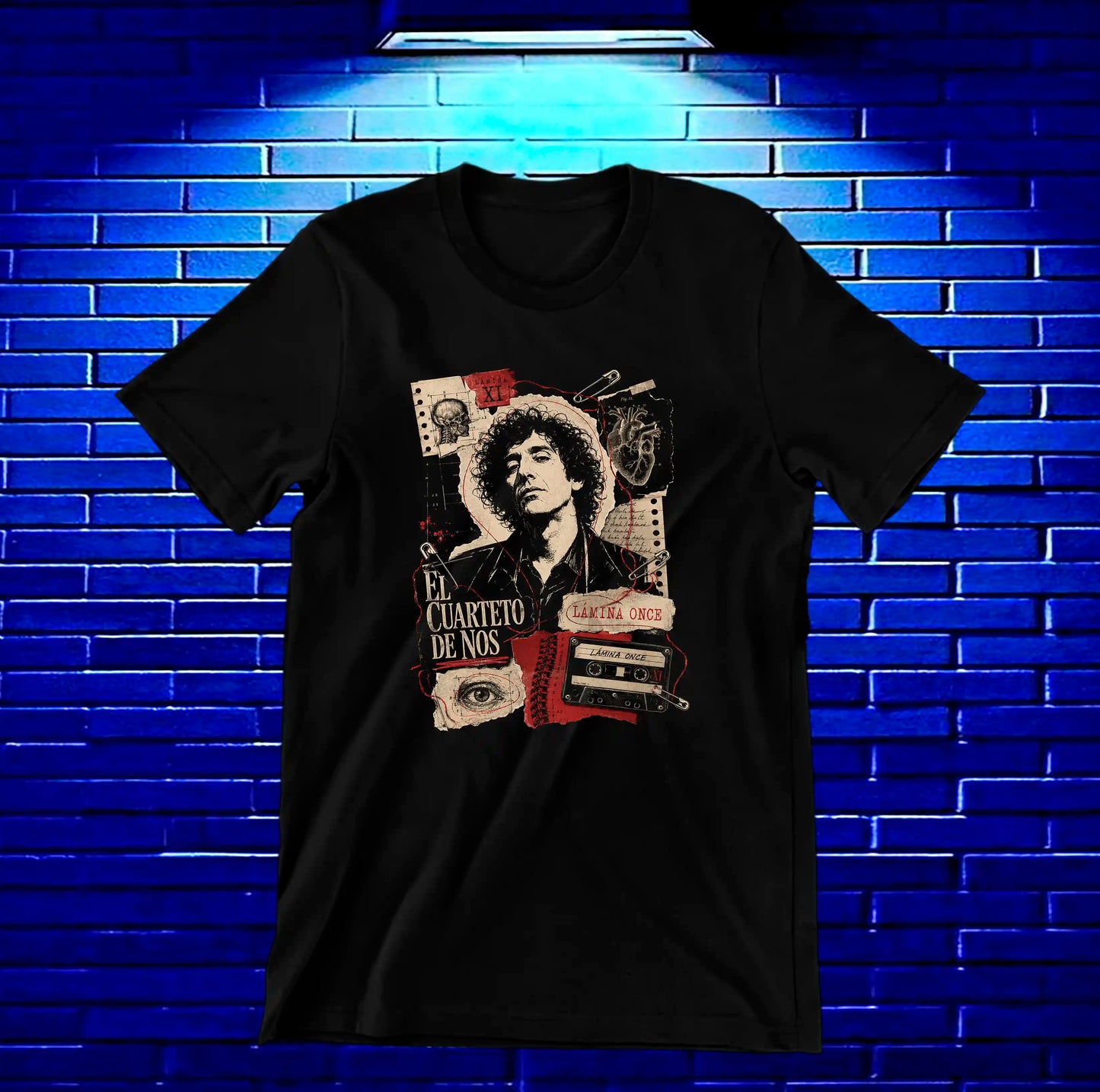 Camiseta El Cuarteto de Nos CAMINE diseño NIVRA color Negro