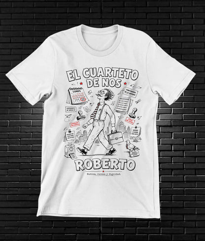 Camiseta El Cuarteto de Nos NIMOR diseño NIVRA color Blanco