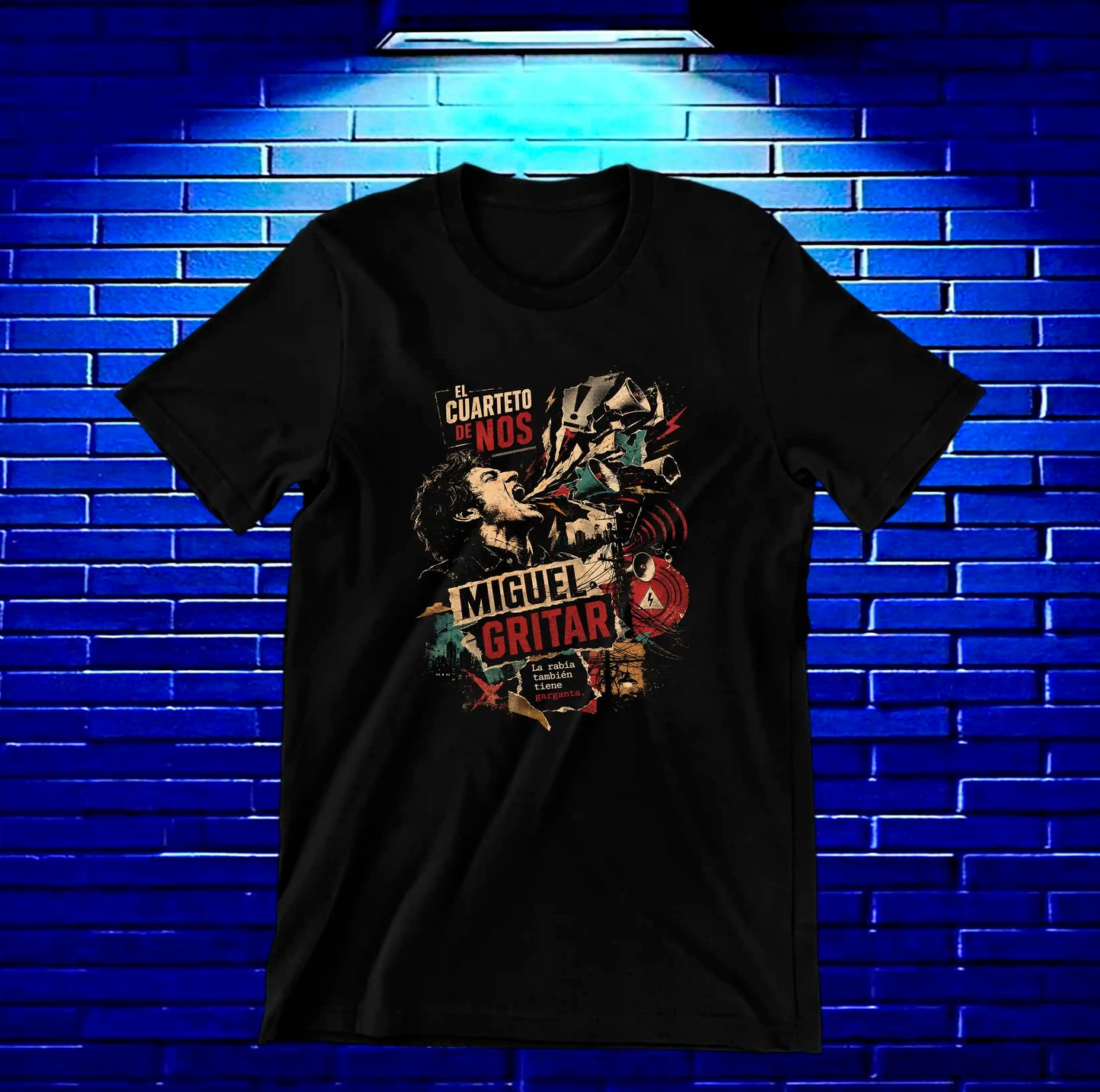 Camiseta El Cuarteto de Nos MELAR diseño BAREN color Negro