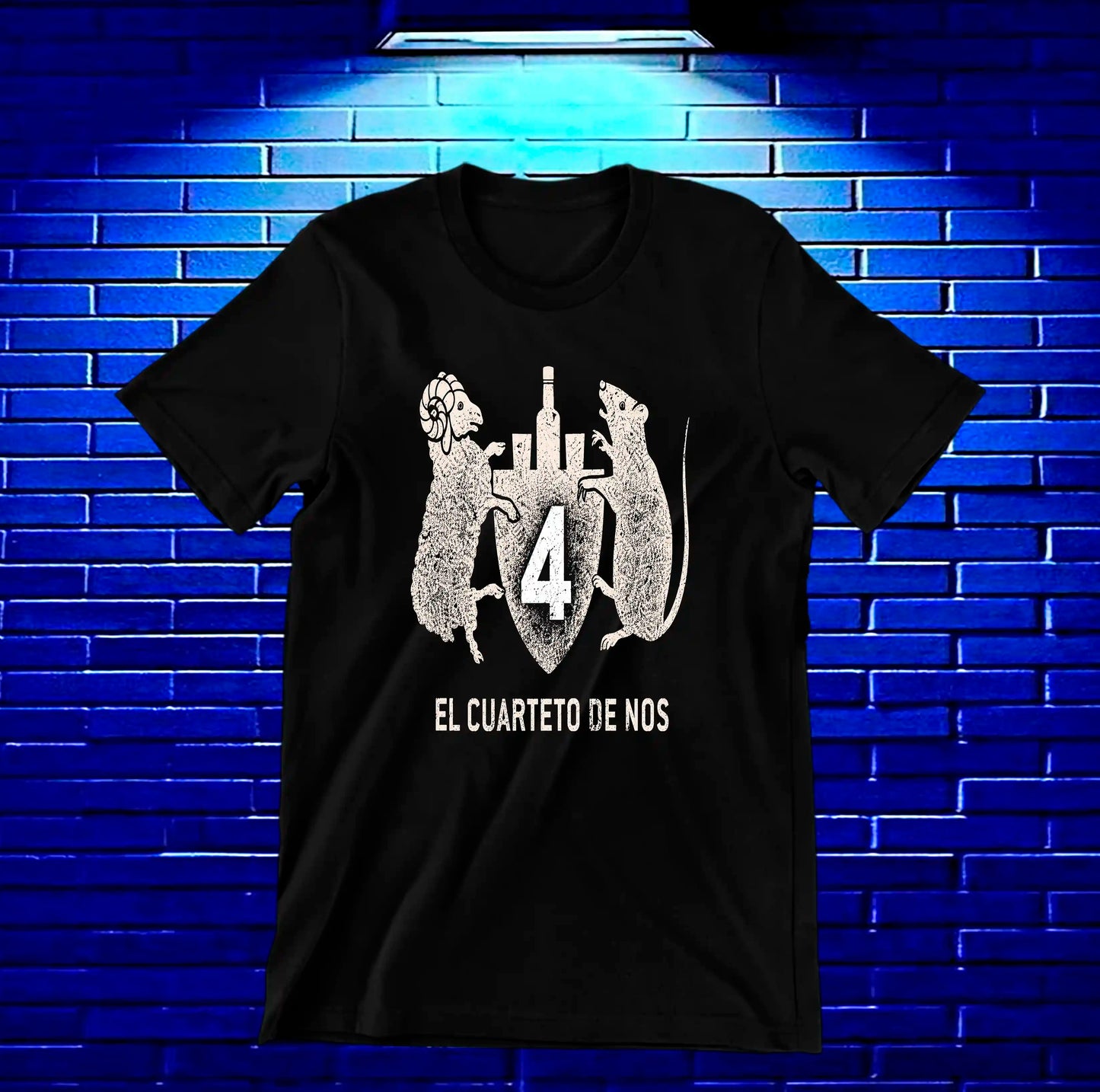 Camiseta El Cuarteto de Nos MELAR diseño NIVRA color Negro