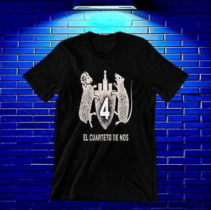 Camiseta El Cuarteto de Nos MELAR diseño NIVRA color Negro