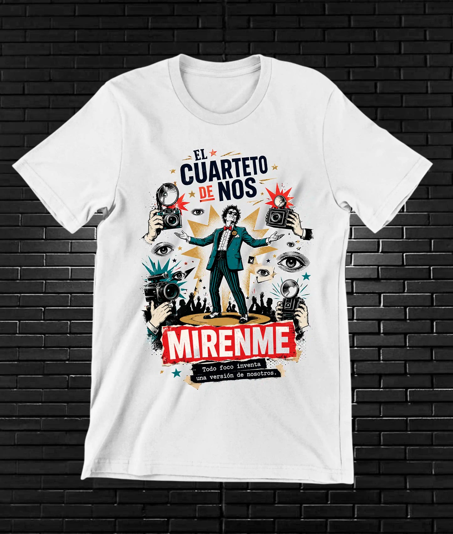 Camiseta El Cuarteto de Nos BAYRA diseño CAVOX color Blanco