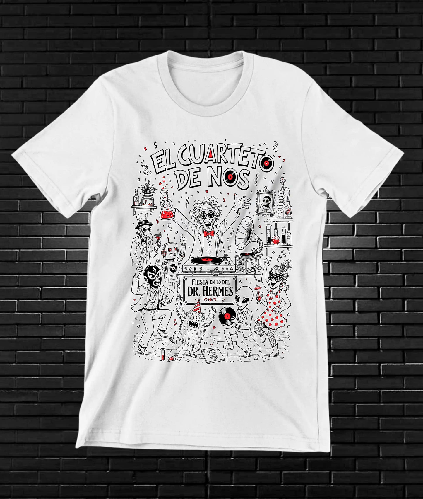 Camiseta El Cuarteto de Nos BAYRA diseño NIVRA color Blanco