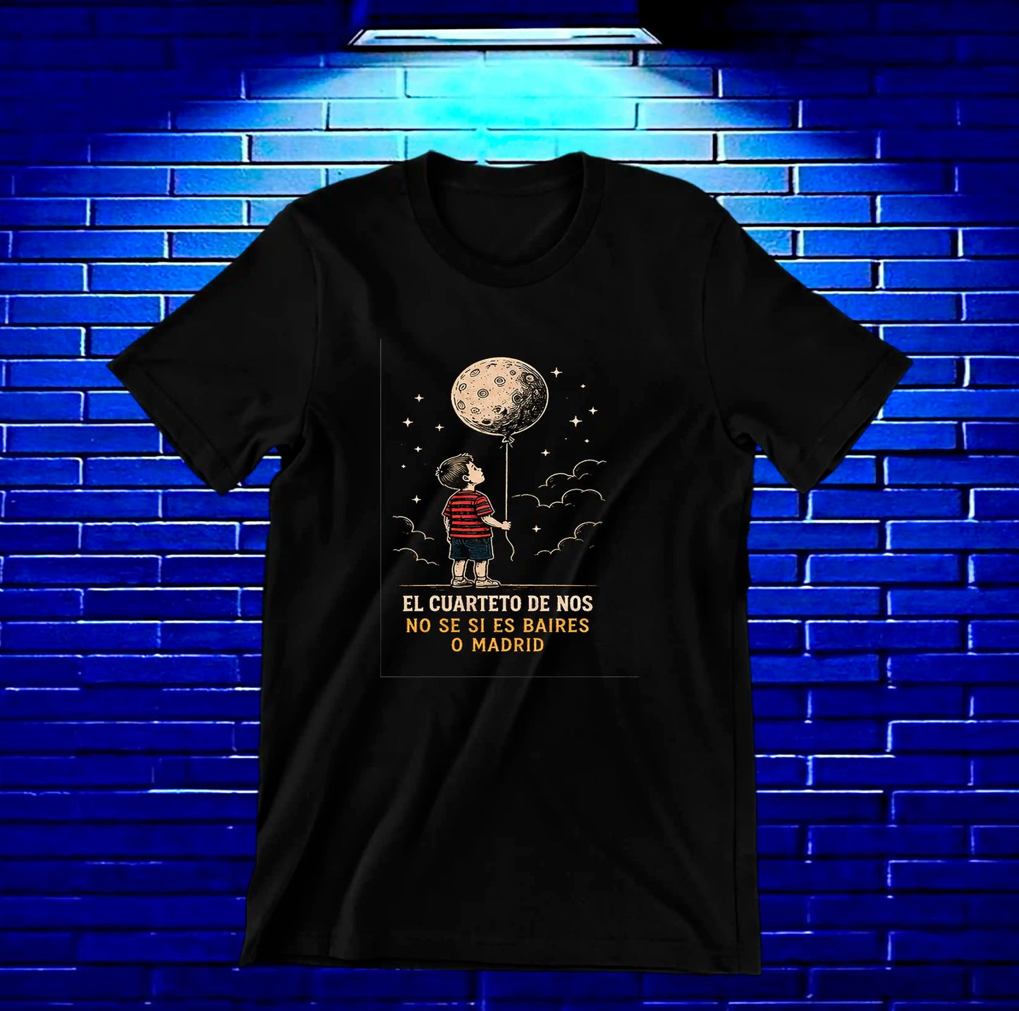 Camiseta El Cuarteto de Nos CALEN diseño BANIX color Negro