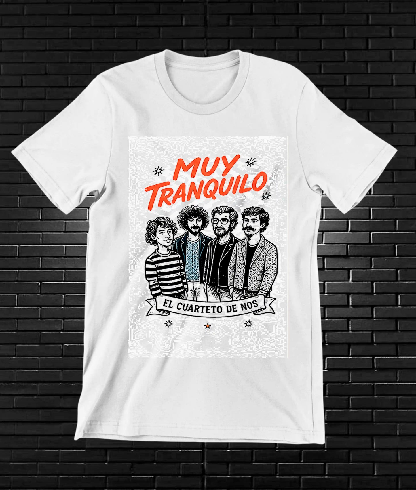 Camiseta El Cuarteto de Nos CALEN diseño BAREN color Blanco