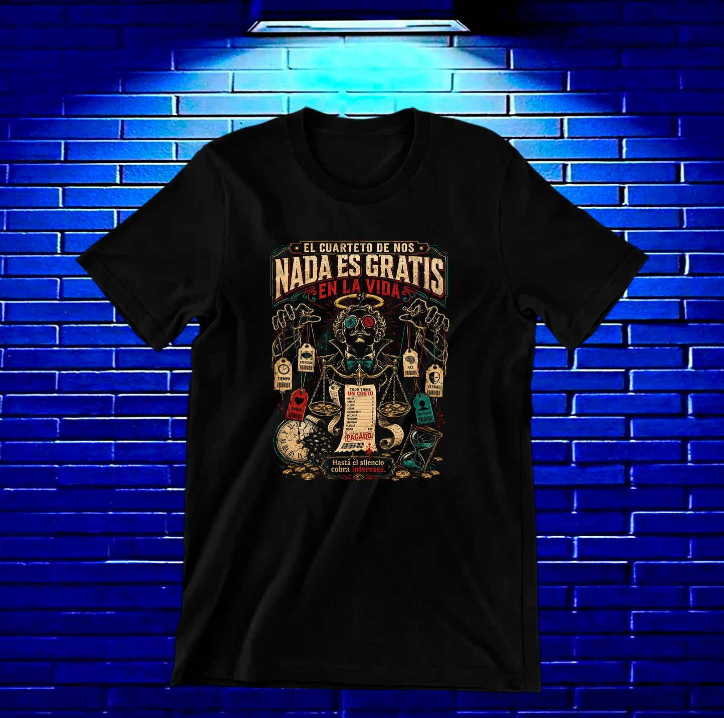 Camiseta El Cuarteto de Nos CALEN diseño BAREN color Negro