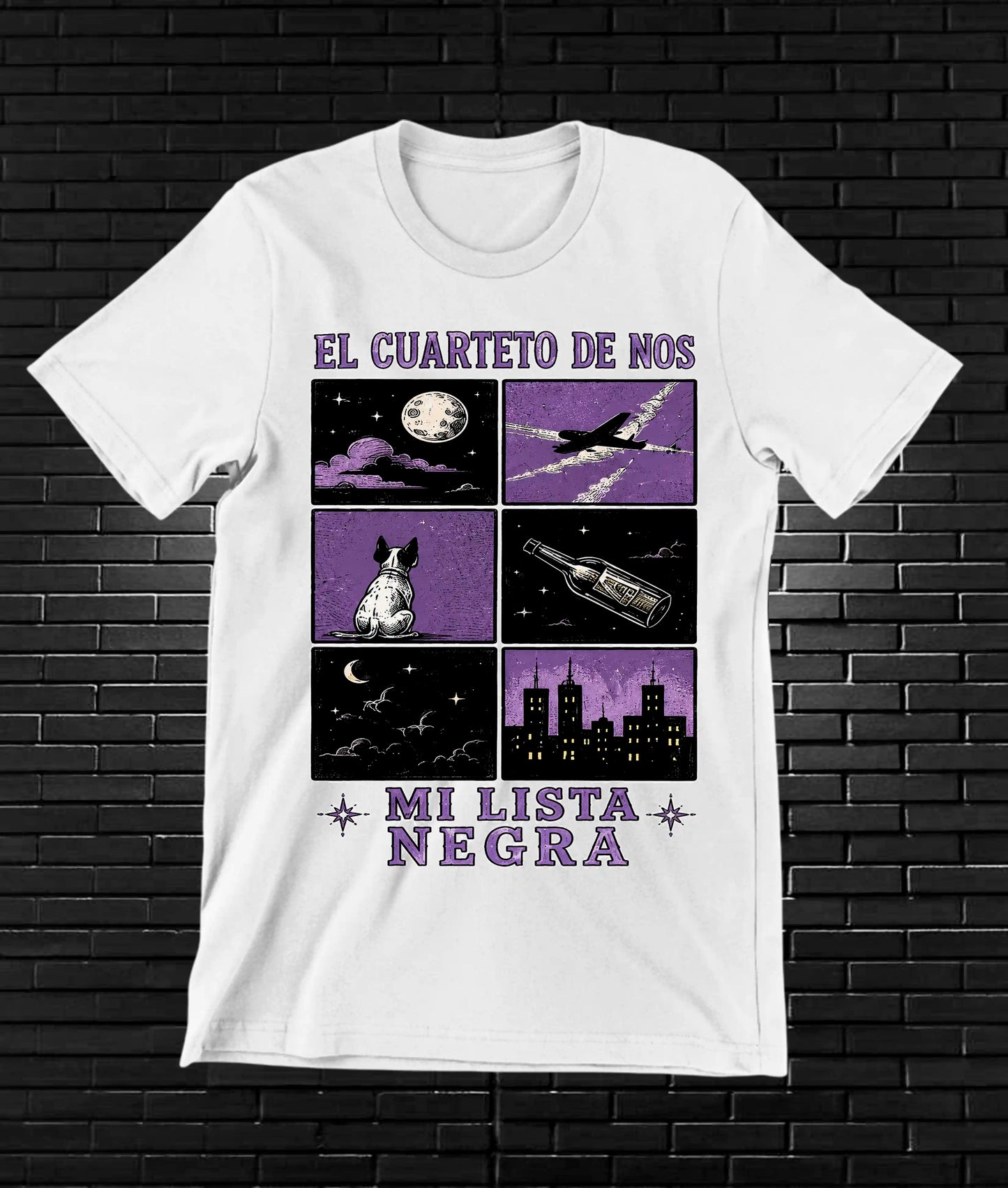 Camiseta El Cuarteto de Nos CALEN diseño CAVOX color Blanco