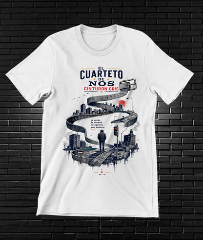 Camiseta El Cuarteto de Nos CALEN diseño MERON color Blanco
