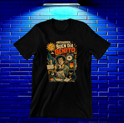 Camiseta El Cuarteto de Nos CALEN diseño MERON color Negro