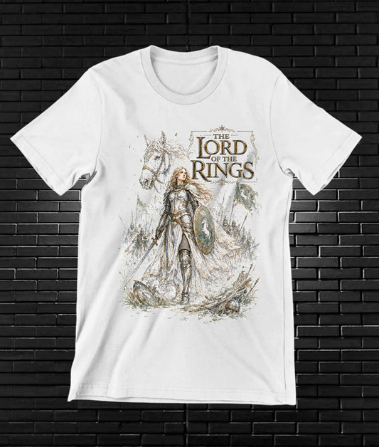 Camiseta El Señor de los Anillos – Lord of the Rings · figura ilustrada · Blanca