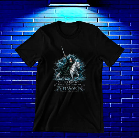 Camiseta El Señor de los Anillos – Arwen · retrato azul · Negra