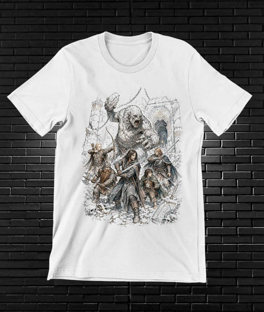 Camiseta El Señor de los Anillos – Collage de jinetes · Blanca
