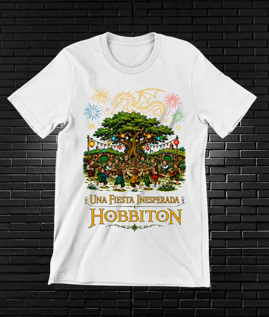Camiseta El Señor de los Anillos – Hobbiton · Blanca
