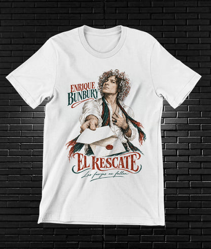 Camiseta Enrique Bunbury – BAMOR – Diseño BAREN – Blanco