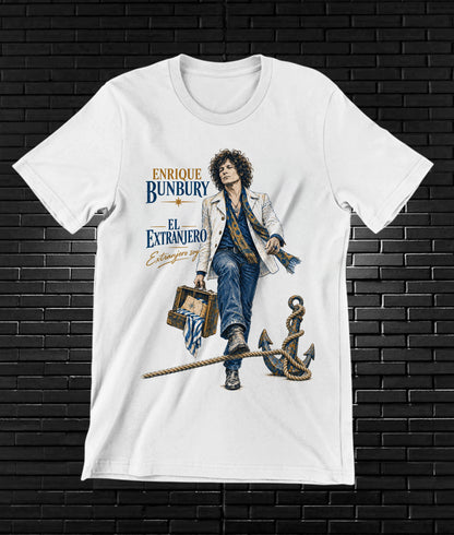 Camiseta Enrique Bunbury – BAMOR – Diseño MERON – Blanco