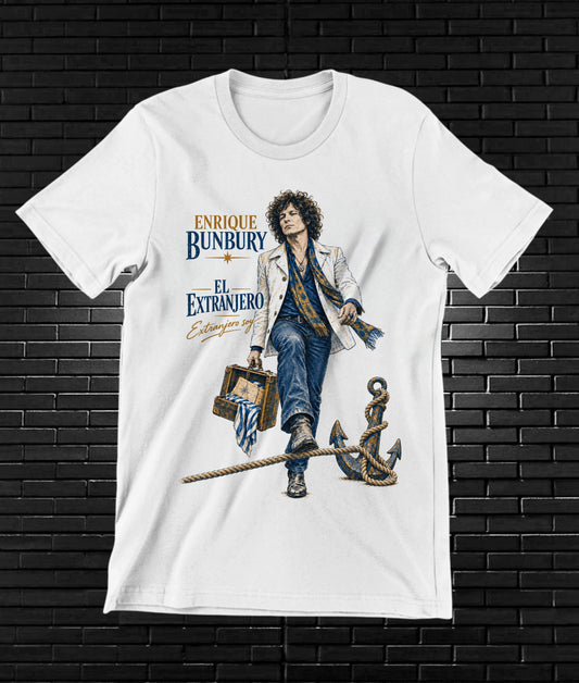 Camiseta Enrique Bunbury – BAMOR – Diseño MERON – Blanco