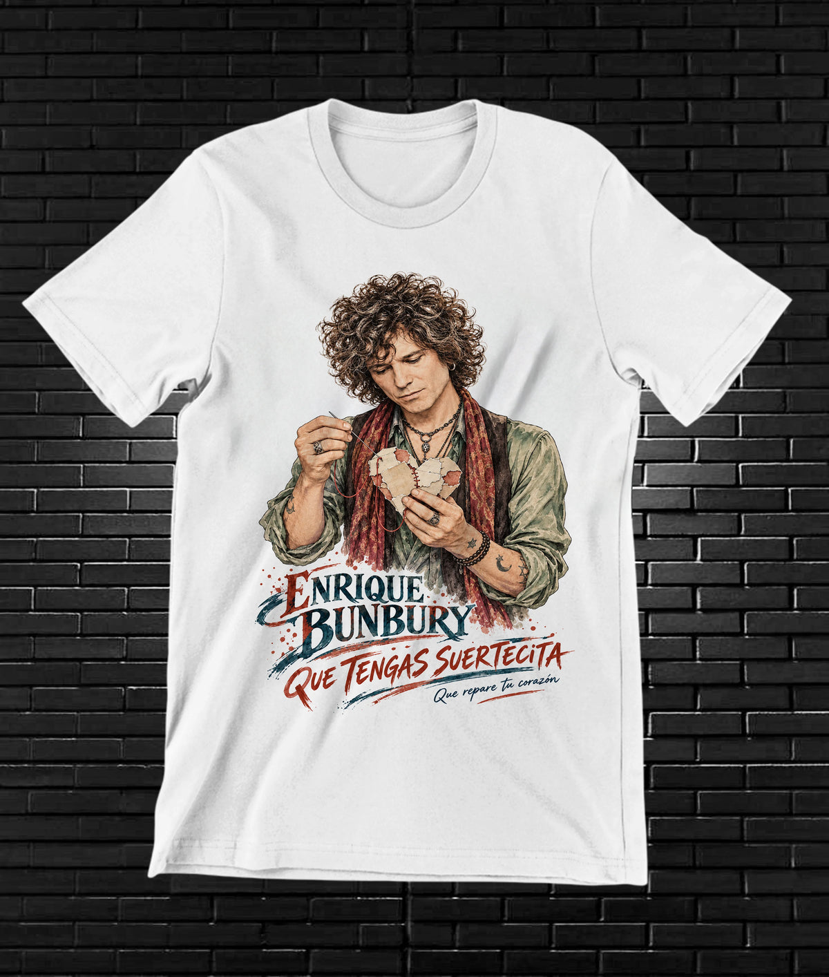 Camiseta Enrique Bunbury – CAMINE – Diseño CAVOX – Blanco