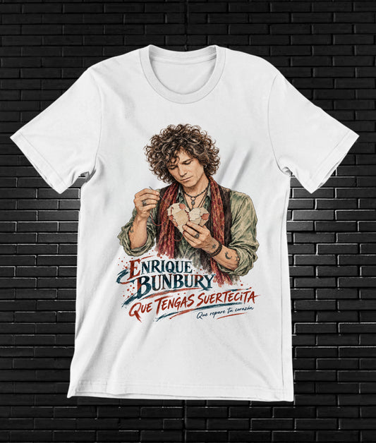 Camiseta Enrique Bunbury – CAMINE – Diseño CAVOX – Blanco