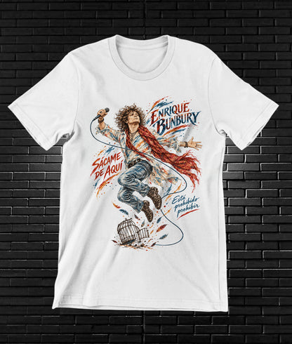 Camiseta Enrique Bunbury – CAMINE – Diseño MERON – Blanco