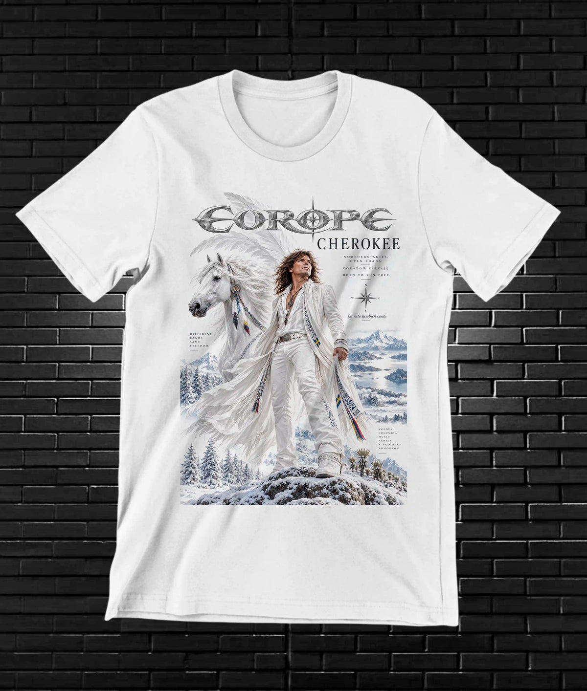 Camiseta Europe – CAMINE – Diseño CAVOX – Blanco