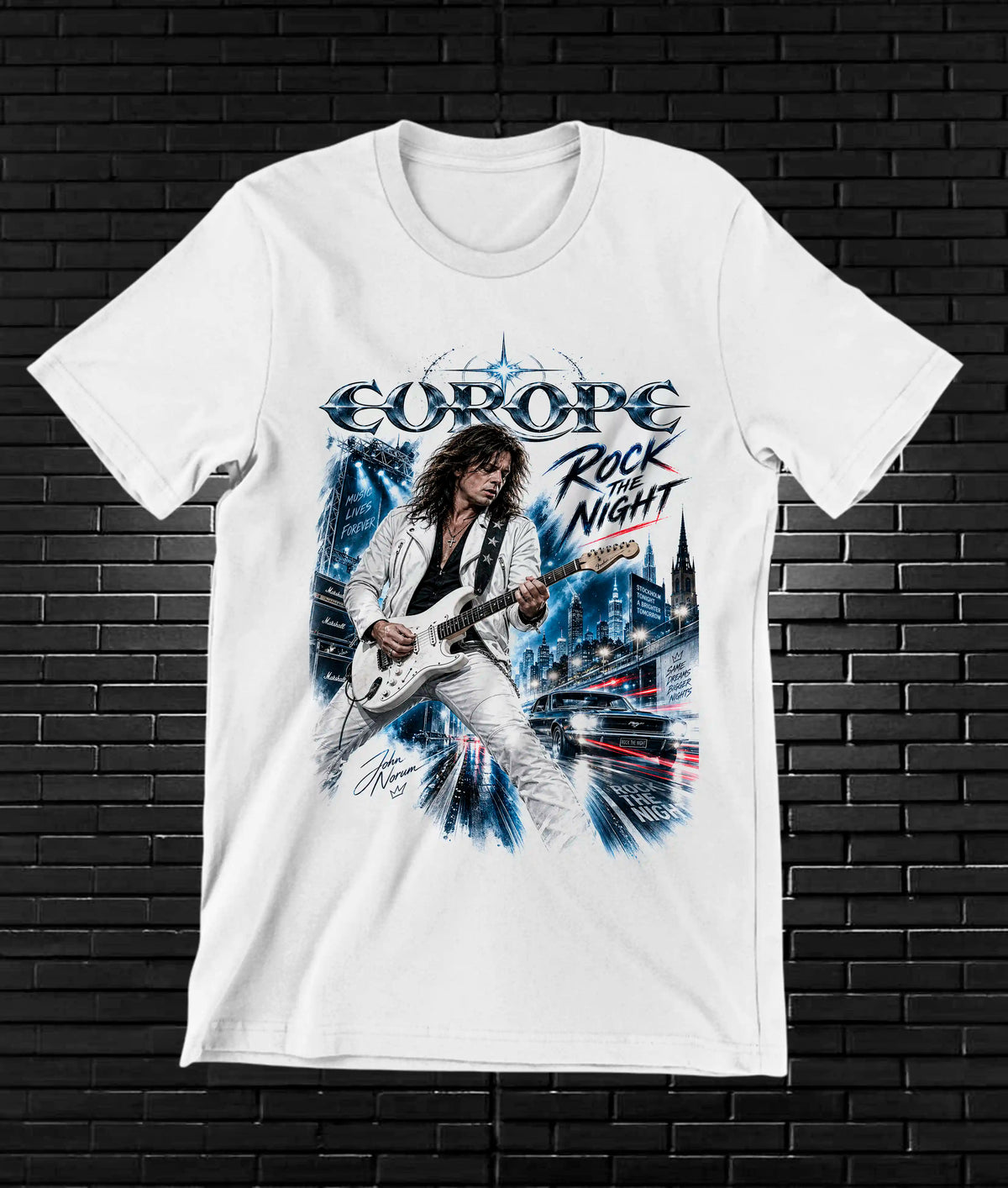 Camiseta Europe – CAMINE – Diseño MERON – Blanco