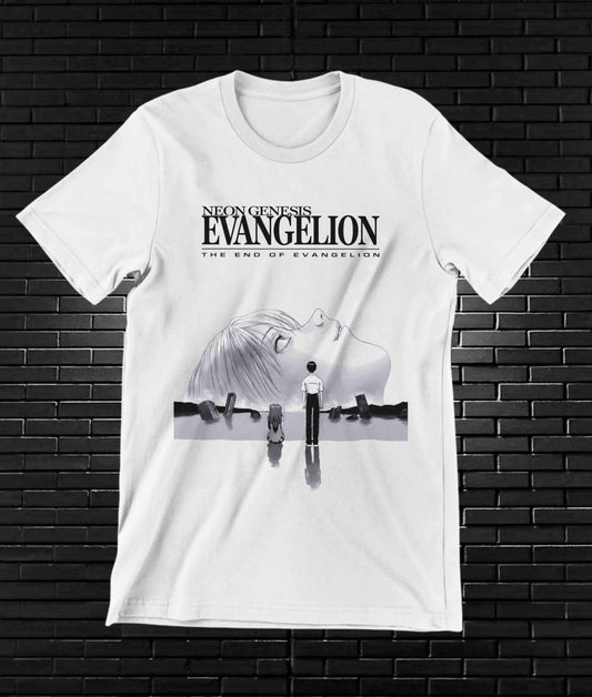 Camiseta Evangelion – Unidad EVA en blanco y negro · Blanca