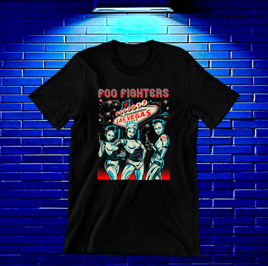 Camiseta Foo Fighters – Personajes en ilustración de cómic · Negra