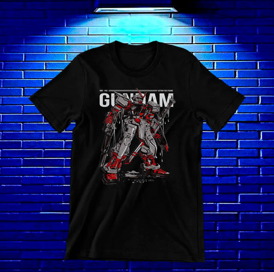 Camiseta Gundam – Armadura entre negro y rojo · Negra