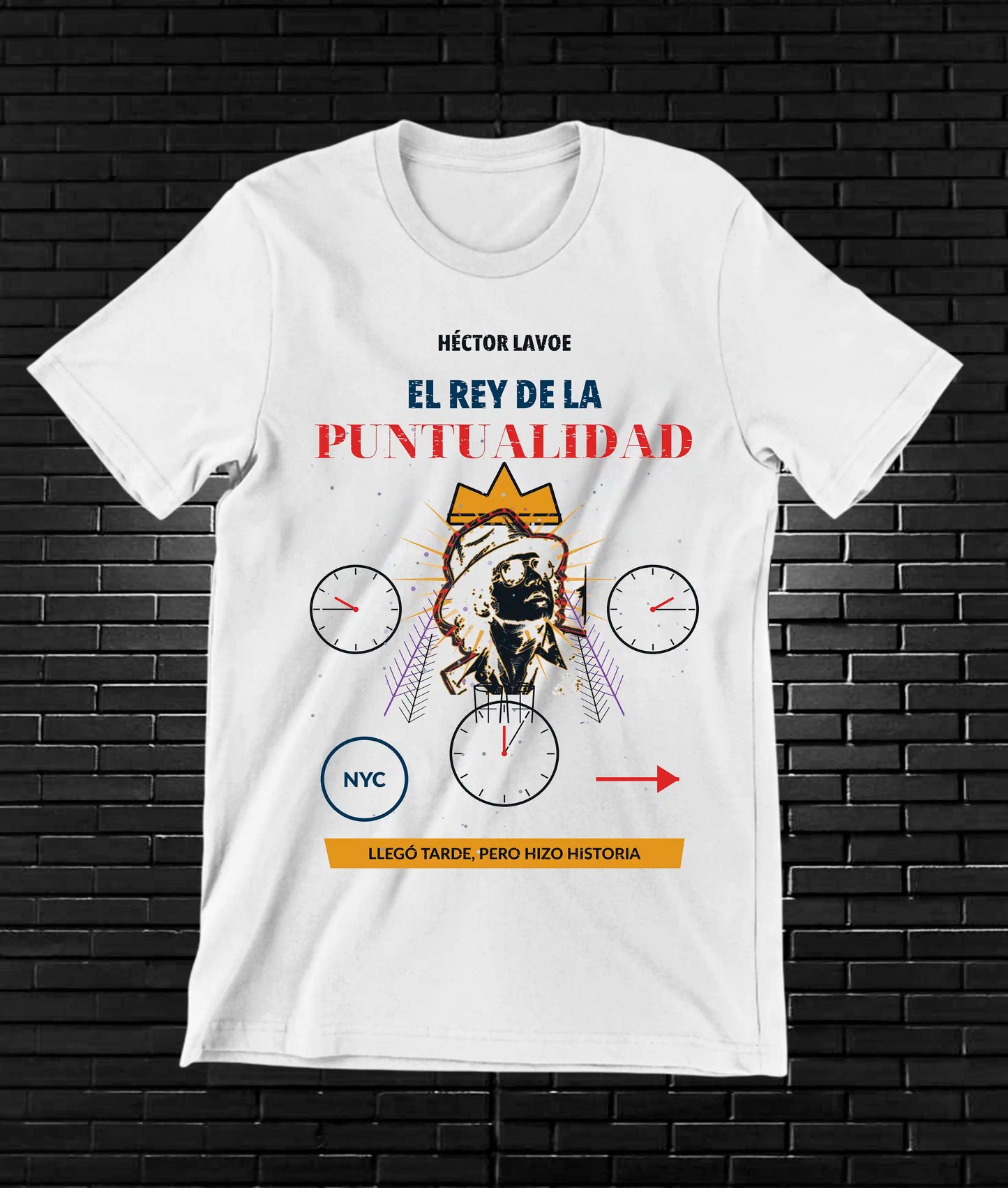 Camiseta Héctor Lavoe BAMOR diseño BANIX color Blanco