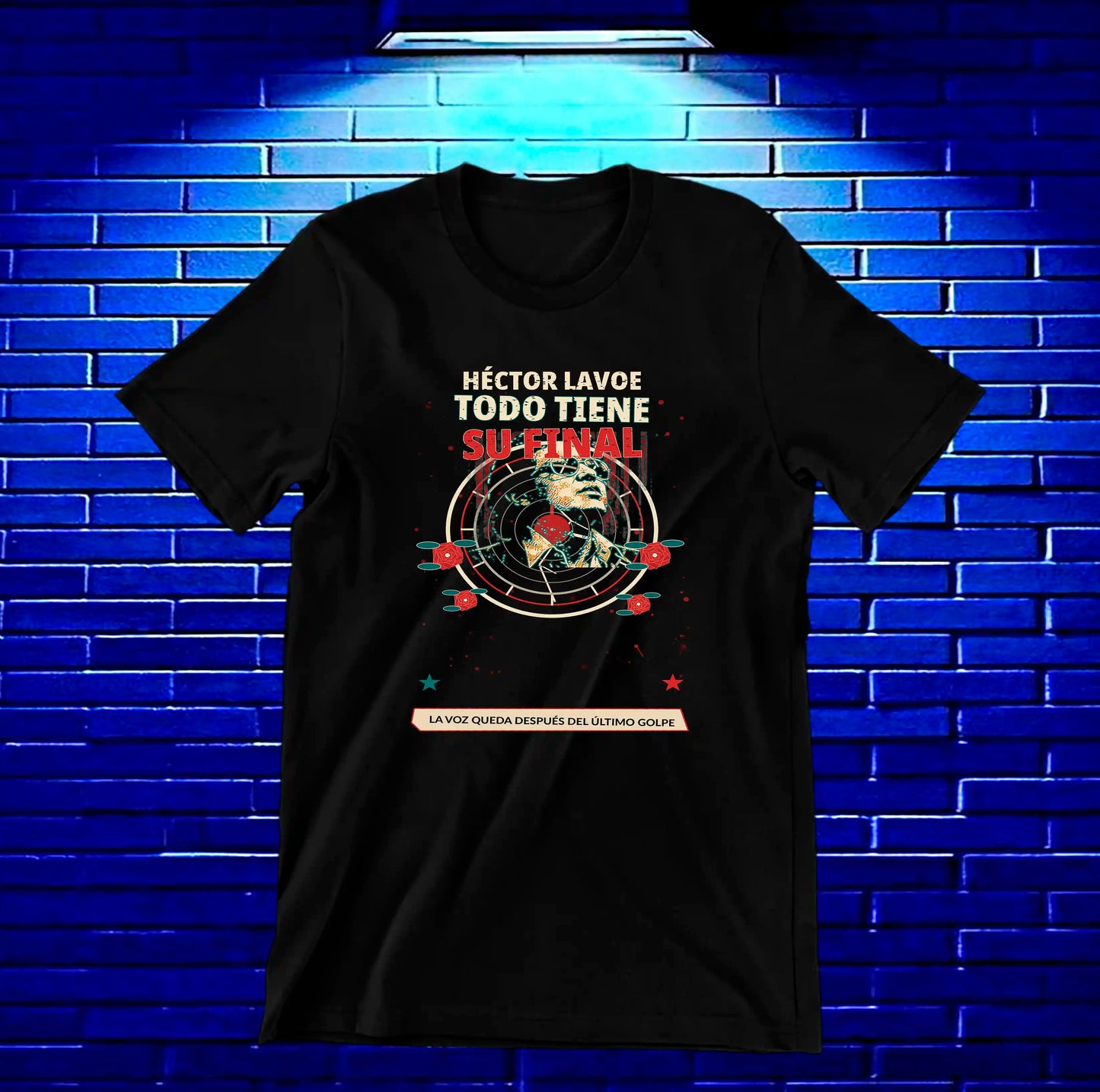 Camiseta Héctor Lavoe BAMOR diseño BAREN color Negro