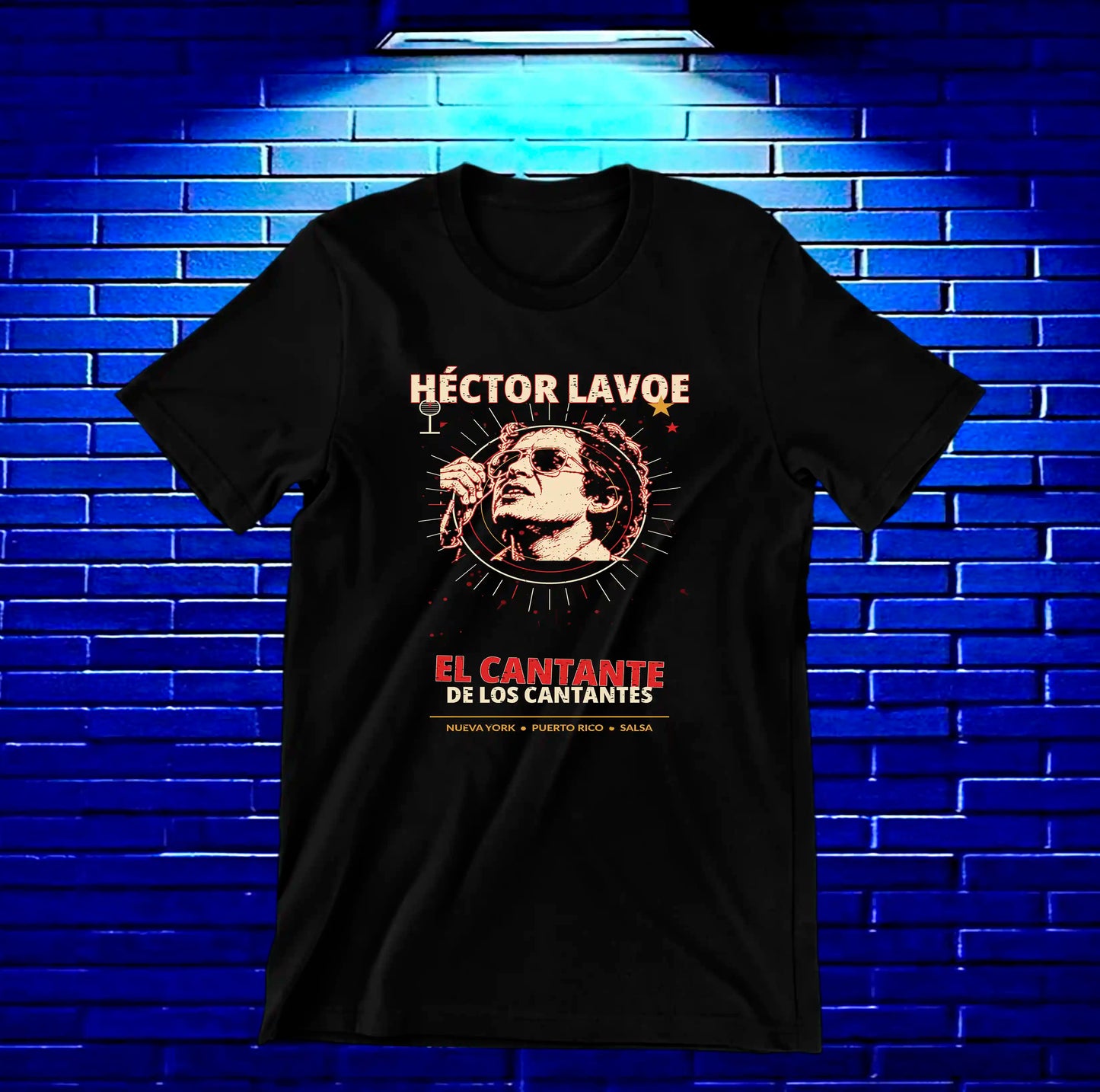 Camiseta Héctor Lavoe BAMOR diseño CAVOX color Negro