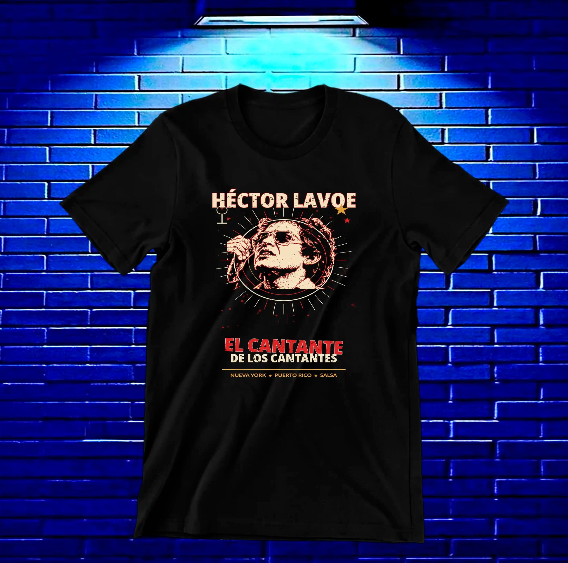 Camiseta Héctor Lavoe BAMOR diseño CAVOX color Negro