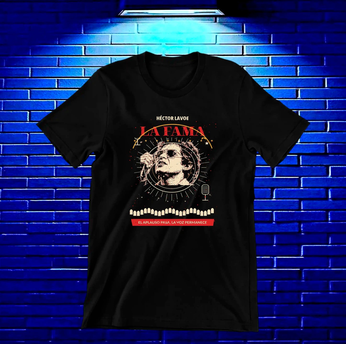 Camiseta Héctor Lavoe BAMOR diseño NIVRA color Negro