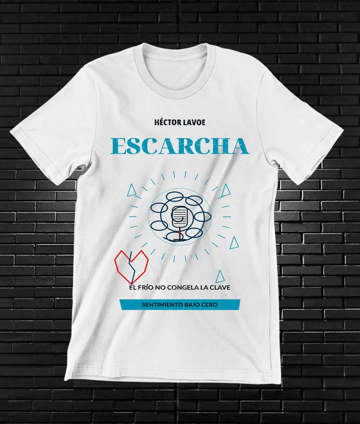 Camiseta Héctor Lavoe CAMINE diseño MERON color Blanco