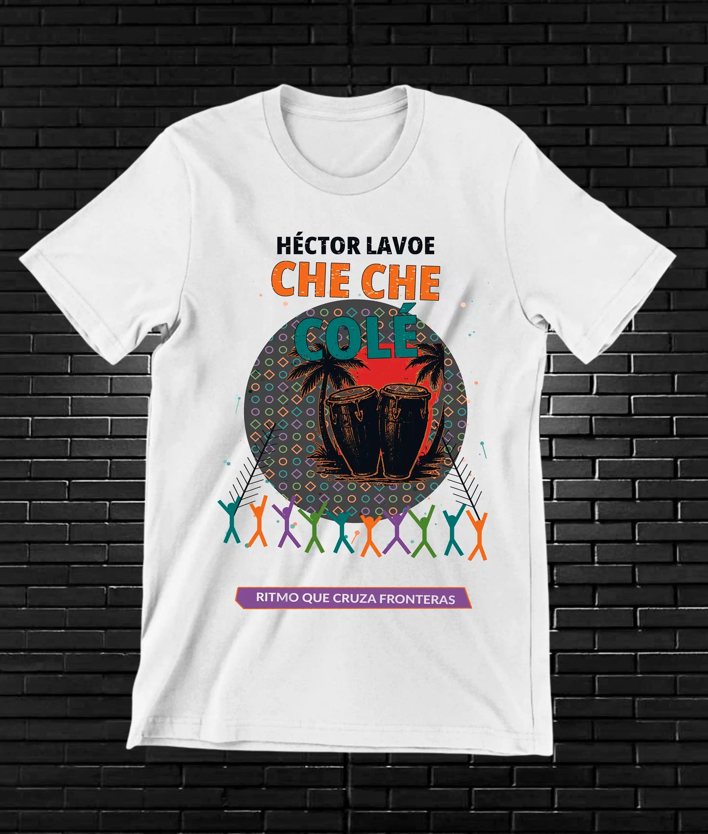 Camiseta Héctor Lavoe CAMINE diseño NIVRA color Blanco
