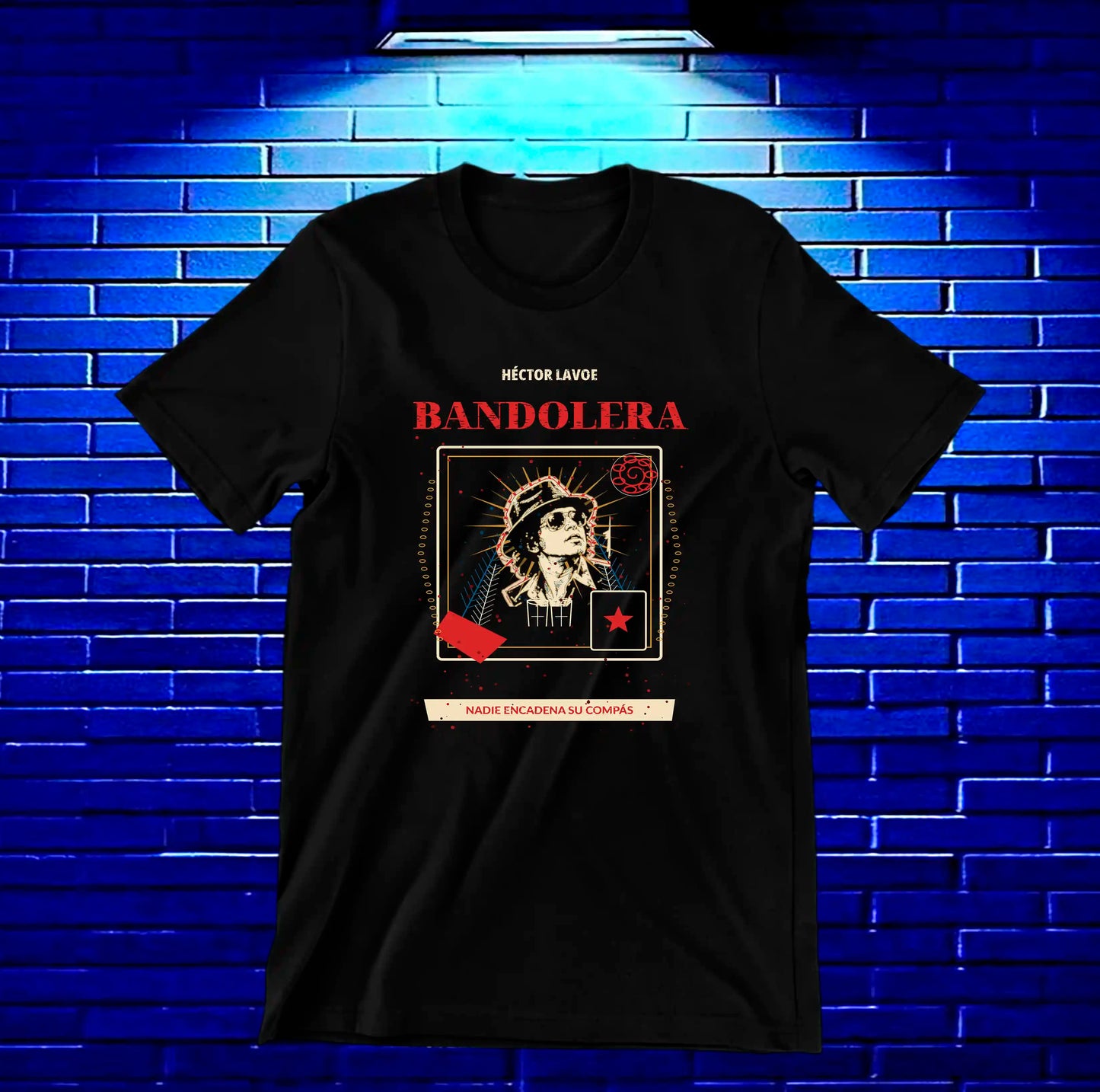 Camiseta Héctor Lavoe CAMINE diseño NIVRA color Negro