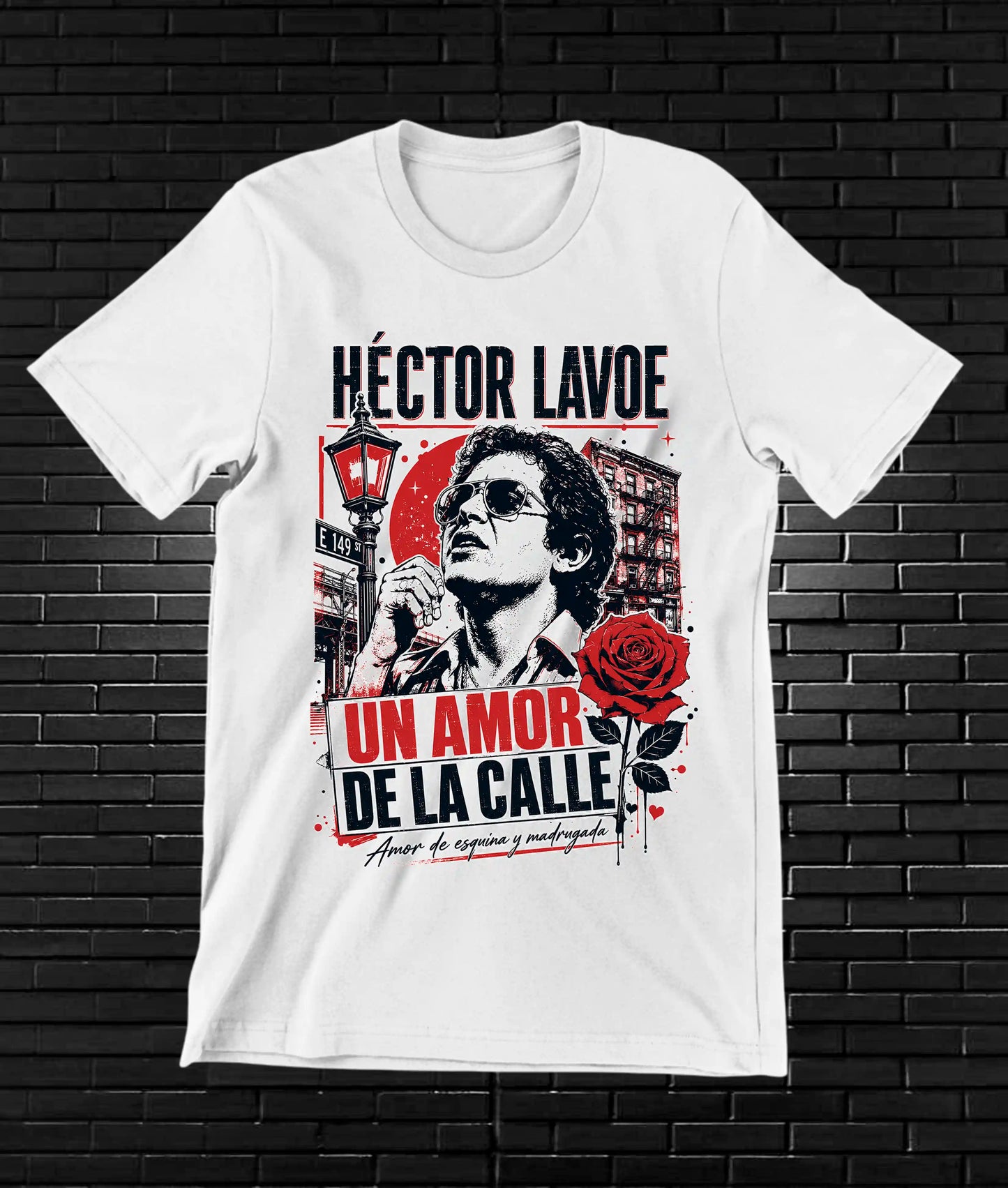 Camiseta Héctor Lavoe NIMOR diseño BANIX color Blanco