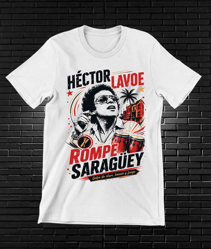 Camiseta Héctor Lavoe NIMOR diseño BAREN color Blanco