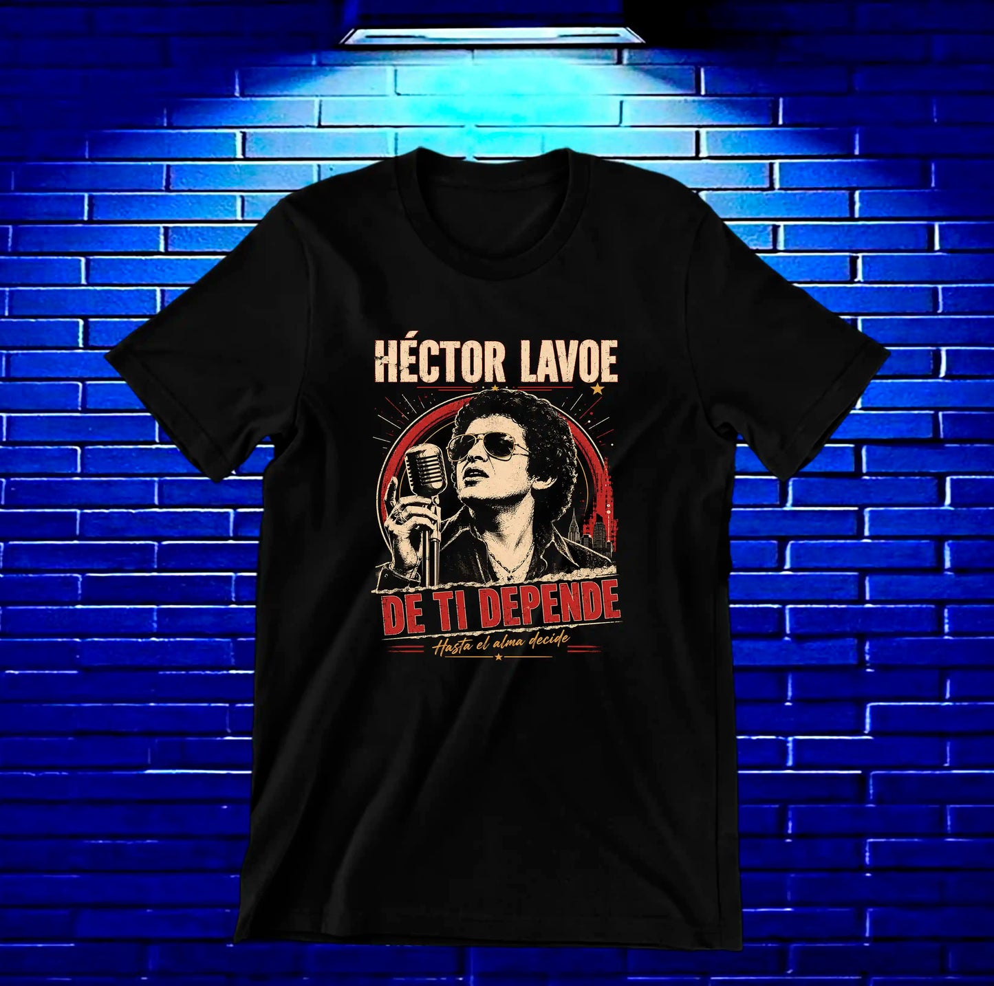 Camiseta Héctor Lavoe NIMOR diseño CAVOX color Negro