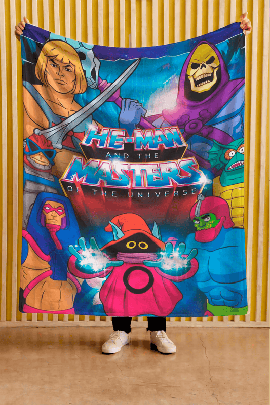 Cobija He-Man – Personajes · collage azul