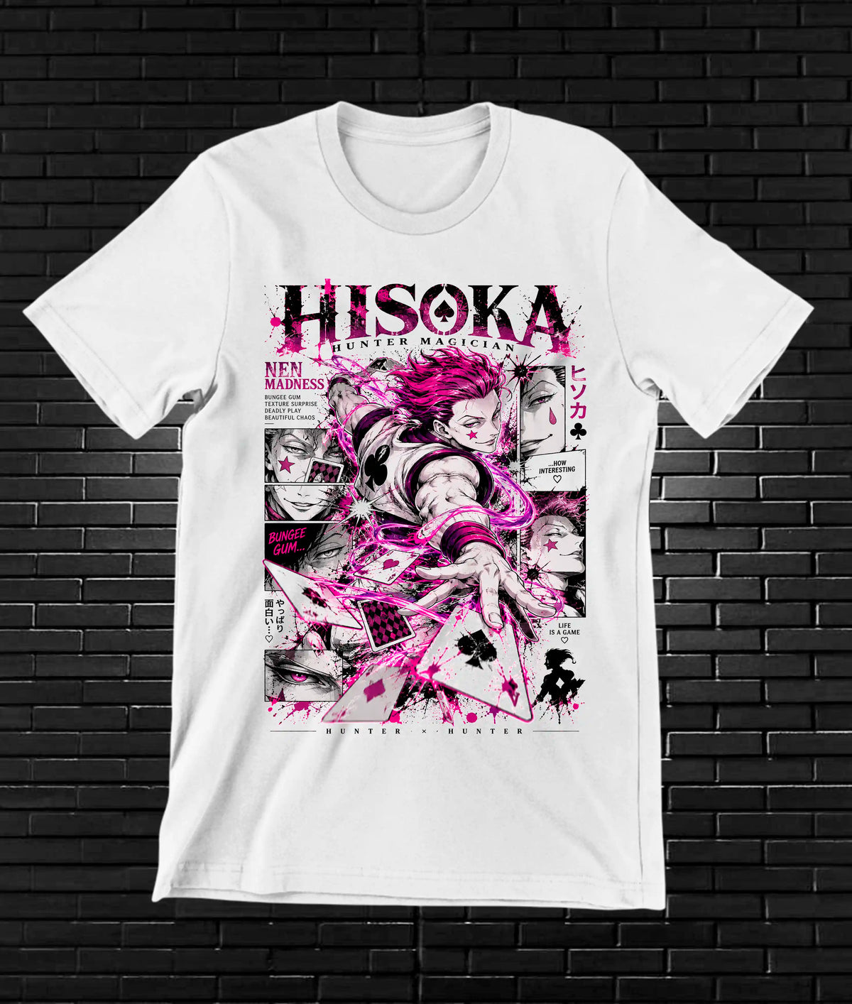 Camiseta Hunter x Hunter Hisoka BAMOR - BAREN Blanco