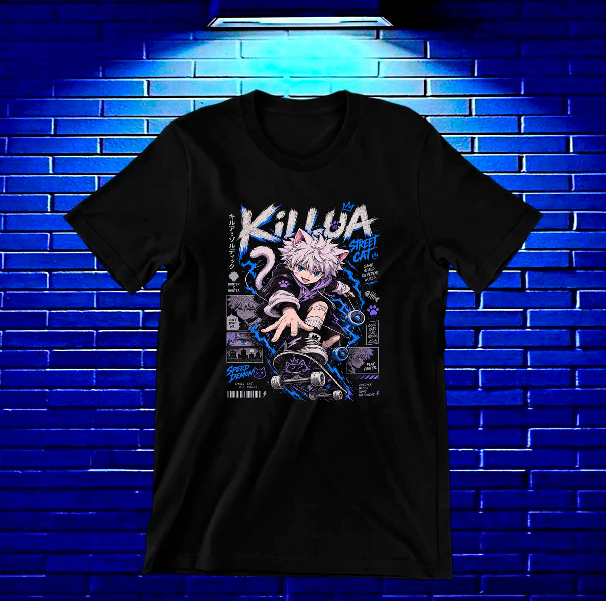 Camiseta Hunter x Hunter Killua BAMOR - MERON Negro
