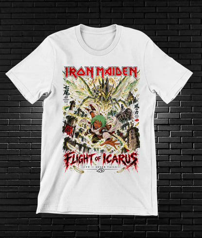 Camiseta Iron Maiden x Naruto – BAMOR – Diseño BANIX – Blanco