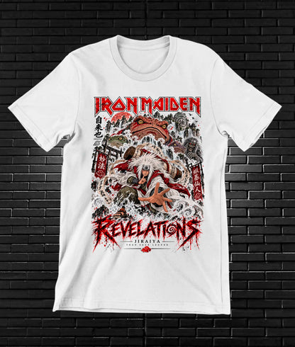 Camiseta Iron Maiden x Naruto – BAMOR – Diseño BAREN – Blanco