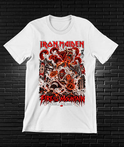 Camiseta Iron Maiden x Naruto – CAMINE – Diseño MERON – Blanco