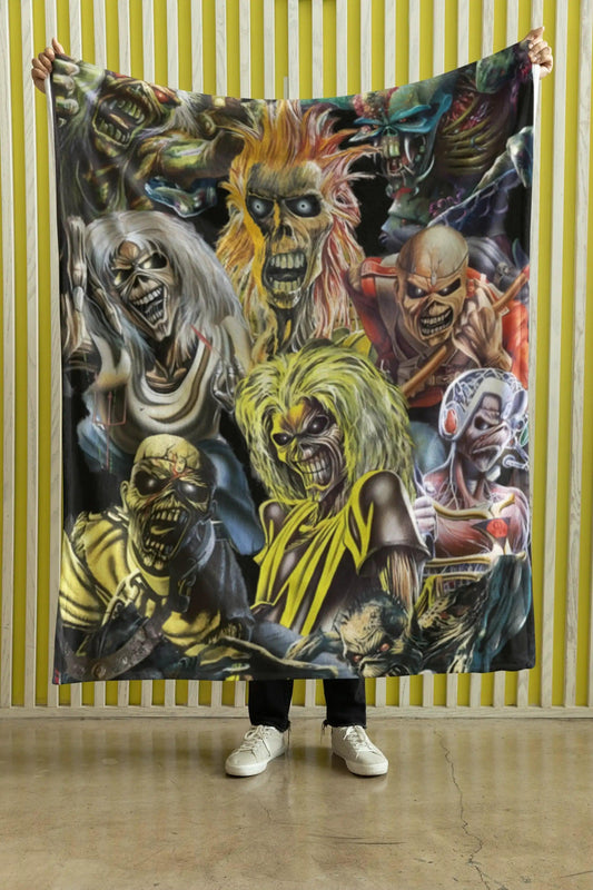 Cobija Iron Maiden – Eddie · collage de portadas