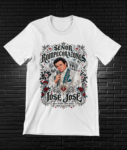 Camiseta José José – BAMOR – Diseño BAREN – Blanco