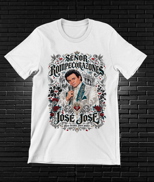 Camiseta José José – BAMOR – Diseño BAREN – Blanco
